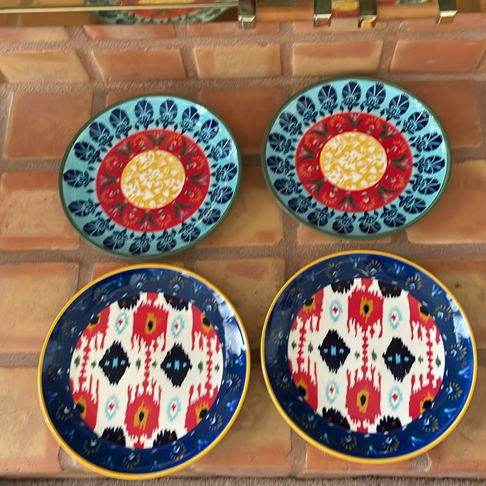 4 Pottery Barn Rosalita salad plates, new in box